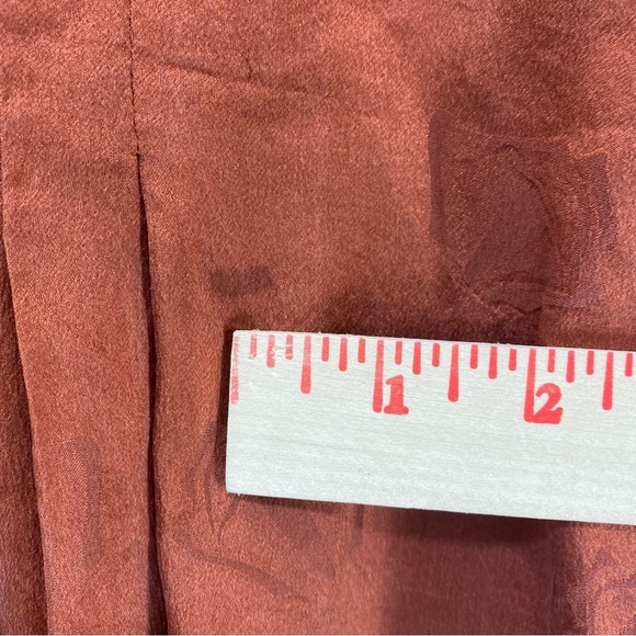 Vintage Saint Claire made in France 100% silk burnt orange long sleeve blouse - Picture 9 of 9